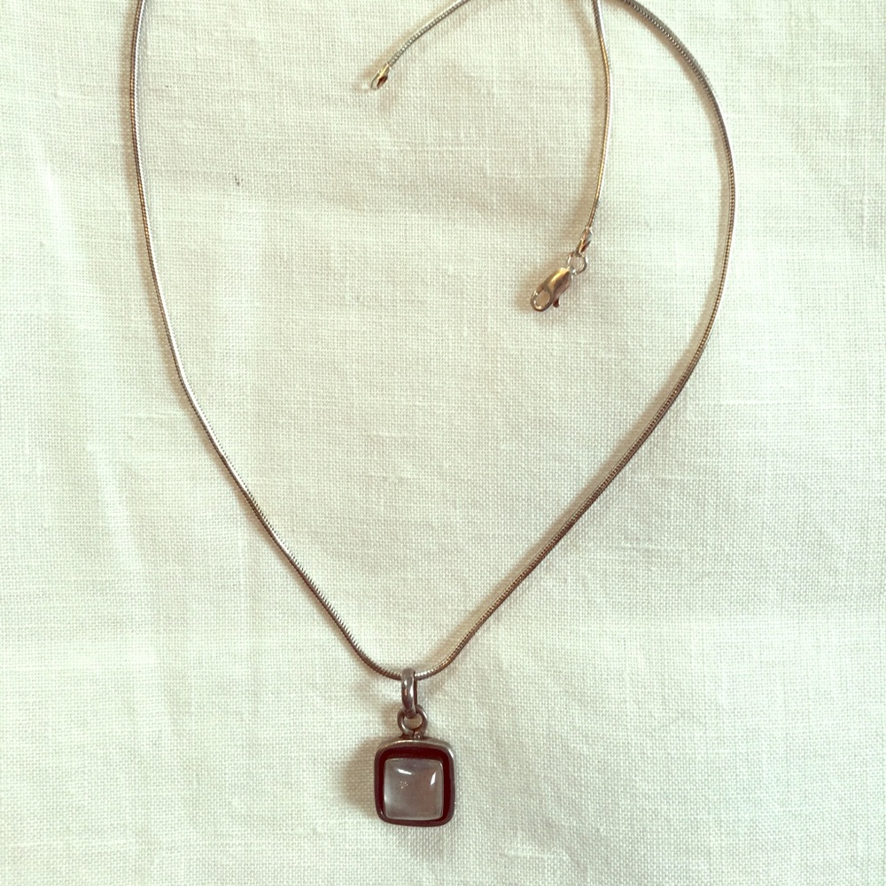 Quartz + sterling silver pendant